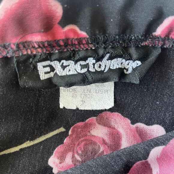 Vintage Maxi / Midi Skirt Size 7 Y2k Black Floral Roses - Picture 3 of 4